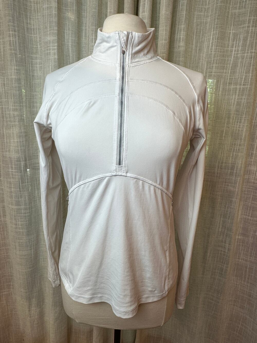 Lululemon Front of the Pack 1/2 Zip Running Pullover White Women's Size 8
